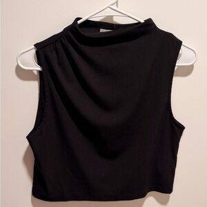 Sleeveless Mock Neck Crop